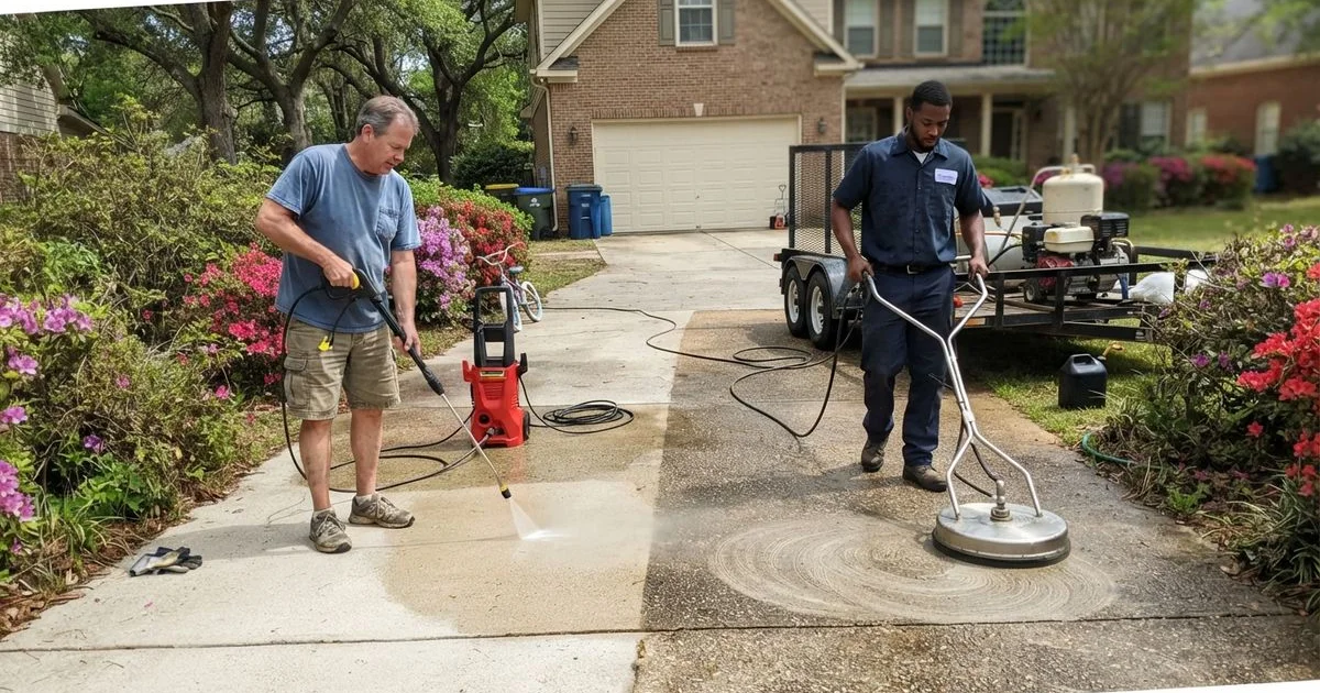 DIY vs. hiring a pro for driveway and concrete cleaning