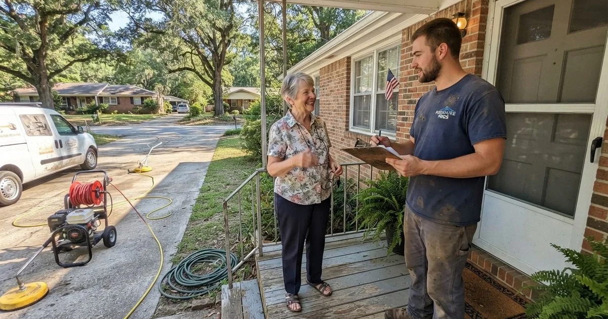 Pressure washing for seniors and homeowners who can't do it themselves